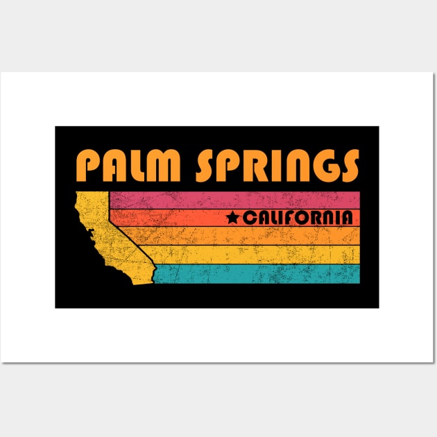 Palm Springs California Vintage Distressed Souvenir Wall Art by NickDezArts